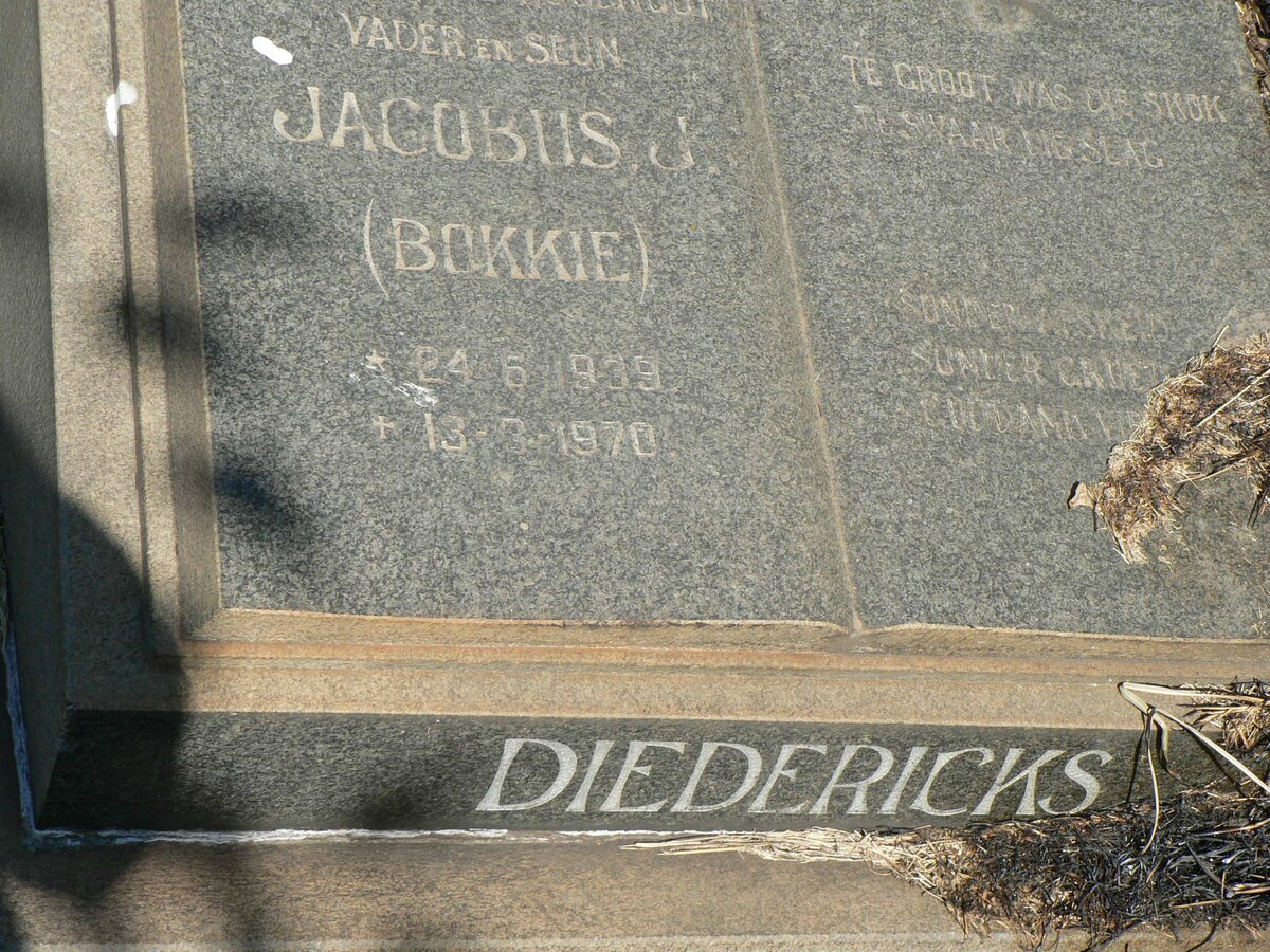 DIEDERICKS Jacobus J. 1939-1970