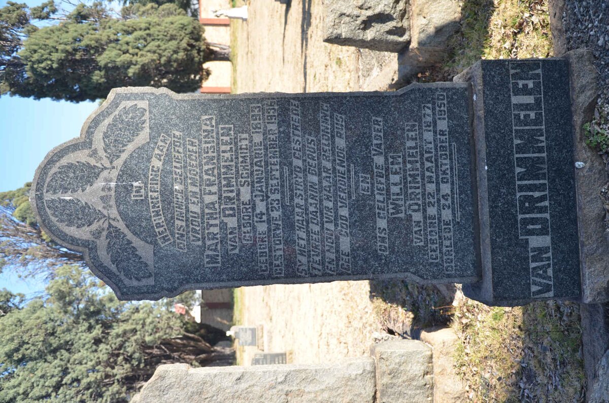 DRIMMELEN Willem, van 1877-1950 &amp; Martha Fransina SCHMIDT 1893-1936