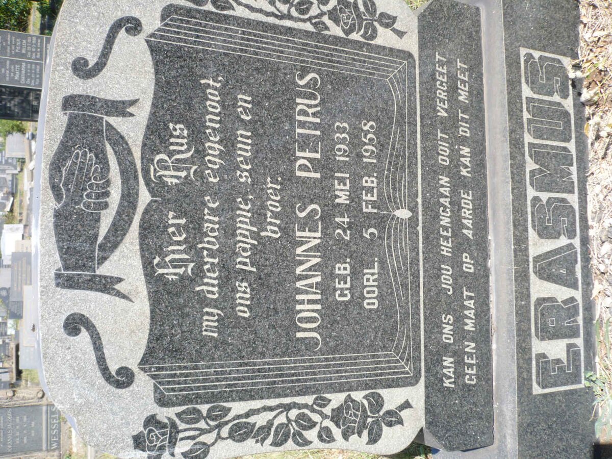ERASMUS Johannes Petrus 1933-1958