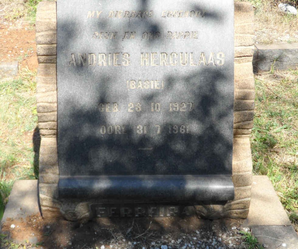 FERREIRA Andries Herculaas 1927-1961