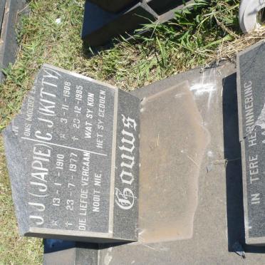 GOUWS J.J. 1910-1977 &amp; C.J. 1908-1985