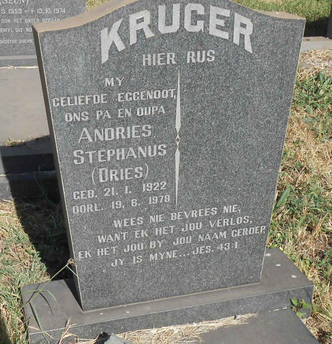 KRUGER Andries Stephanus 1922-1978