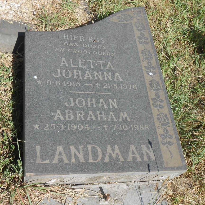 LANDMAN Johan Abraham 1904-1988 &amp; Aletta Johanna 1915-1976