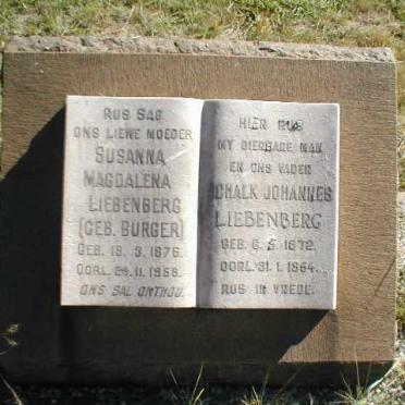 LIEBENBERG Schalk Johannes 1872-1954 &amp; Susanna Magdalena BURGER 1876-1958