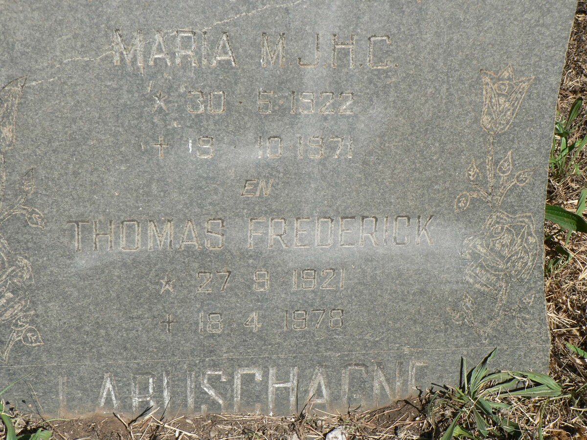 LABUSCHAGNE Thomas Frederick 1921-1978 &amp; Maria M.J.H.C. 1922-1971