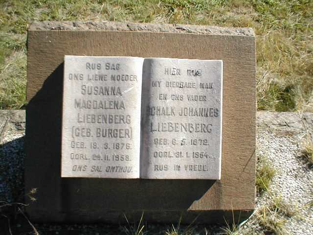 LIEBENBERG Schalk Johannes 1872-1954 &amp; Susanna Magdalena BURGER 1876-1958