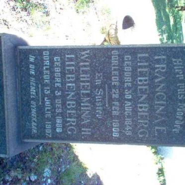 LIEBENBERG Francina E. 1848-1908 :: LIEBENBERG Wilhelmina H. 18?6-1907