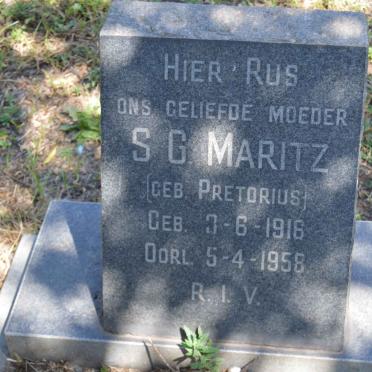 MARITZ S.G. nee PRETORIUS 1916-1958