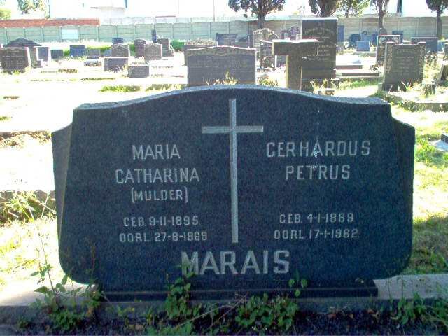 MARAIS Gerhardus Petrus 1889-1962 &amp; Maria Catharina MULDER 1895-1969