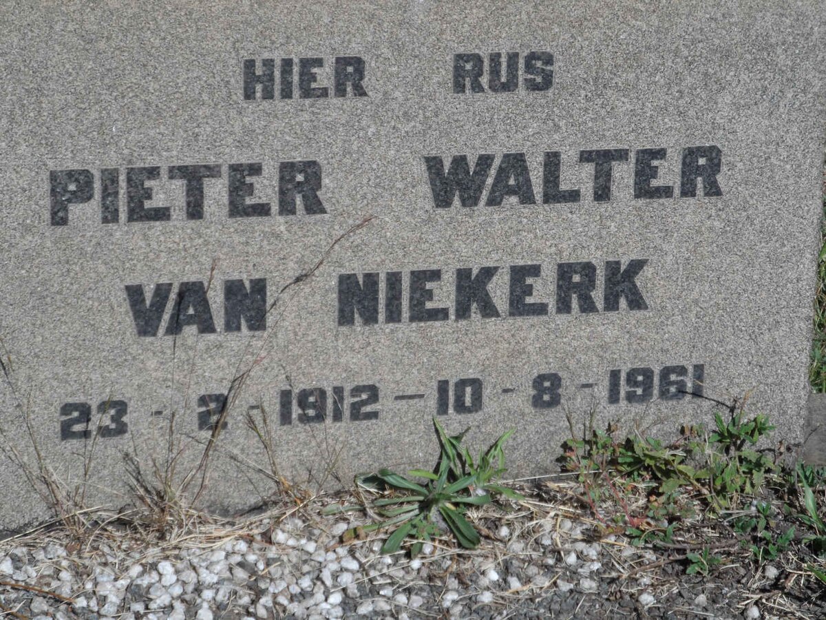 NIEKERK Pieter Walter, van 1912-1961