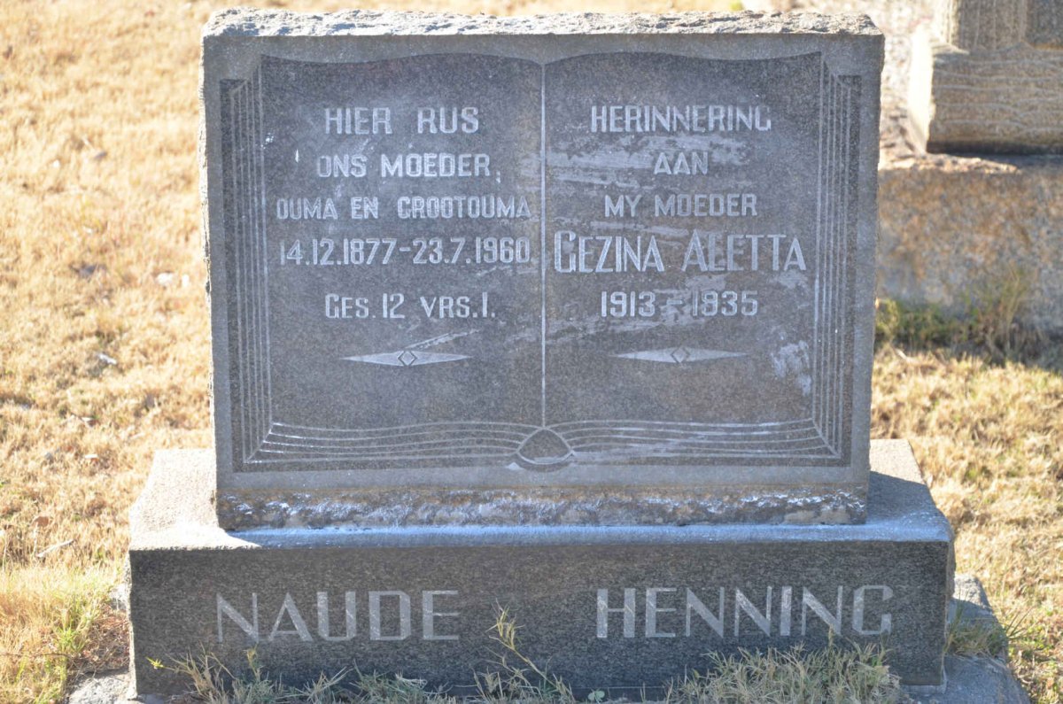 NAUDE ? 1877-1960 :: HENNING Gezina Aletta 1913-1935