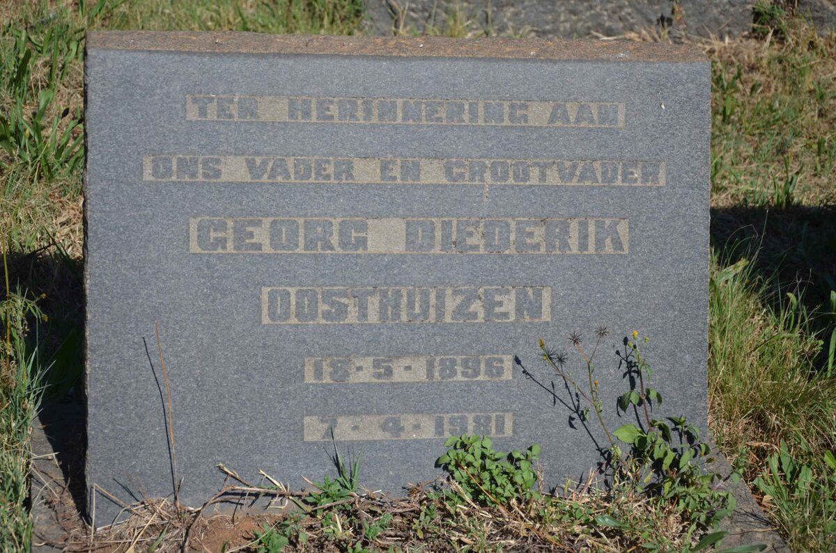 OOSTHUIZEN Georg Diederik 1896-1981