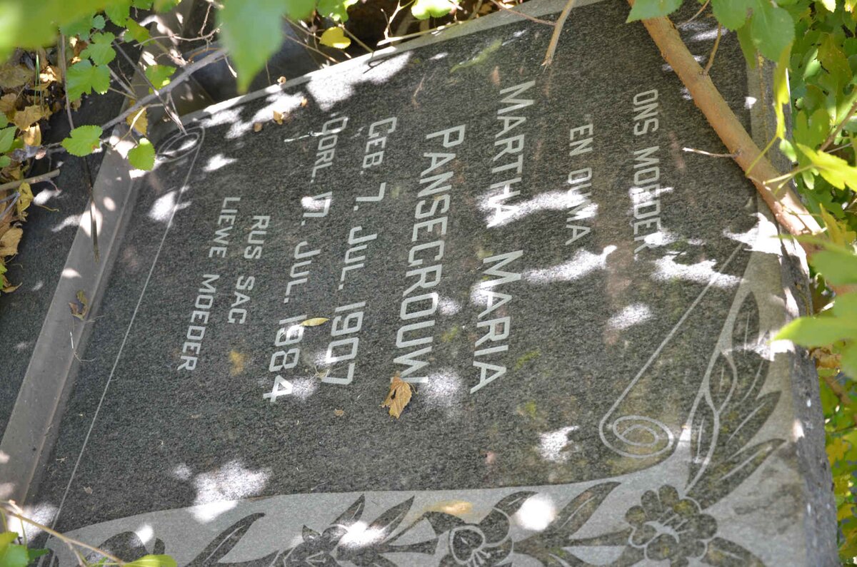 PANSEGROUW Martha Maria 1907-1984