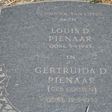 PIENAAR Louis D. -1943 &amp; Gertruida D. GOOSEN -1932