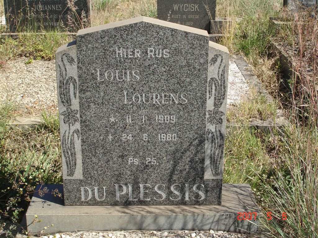PLESSIS Louis Lourens, du 1909-1980