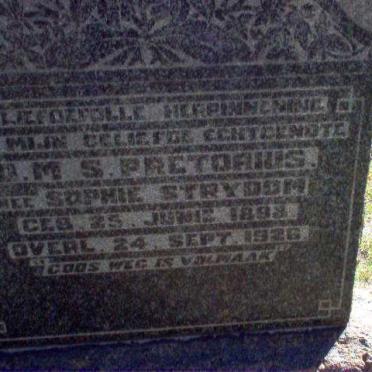 PRETORIUS B.M.S. nee STRYDOM 1898-1926