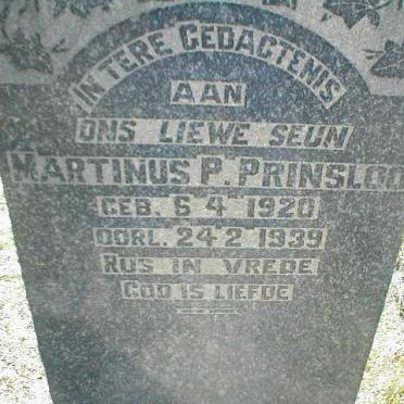 PRINSLOO Martinus P. 1920-1939