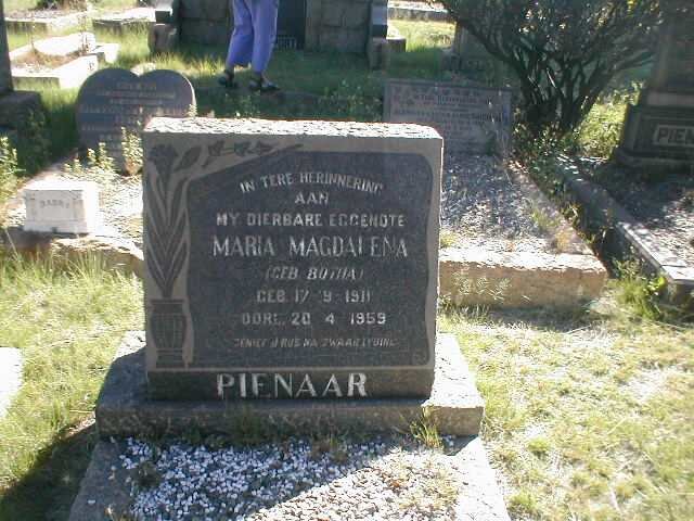 PIENAAR Maria Magdalena nee BOTHA 1911-1959