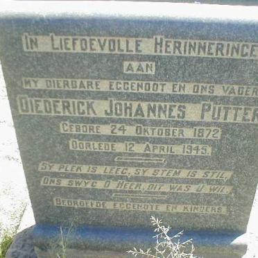 PUTTER Diederick Johannes 1872-1945