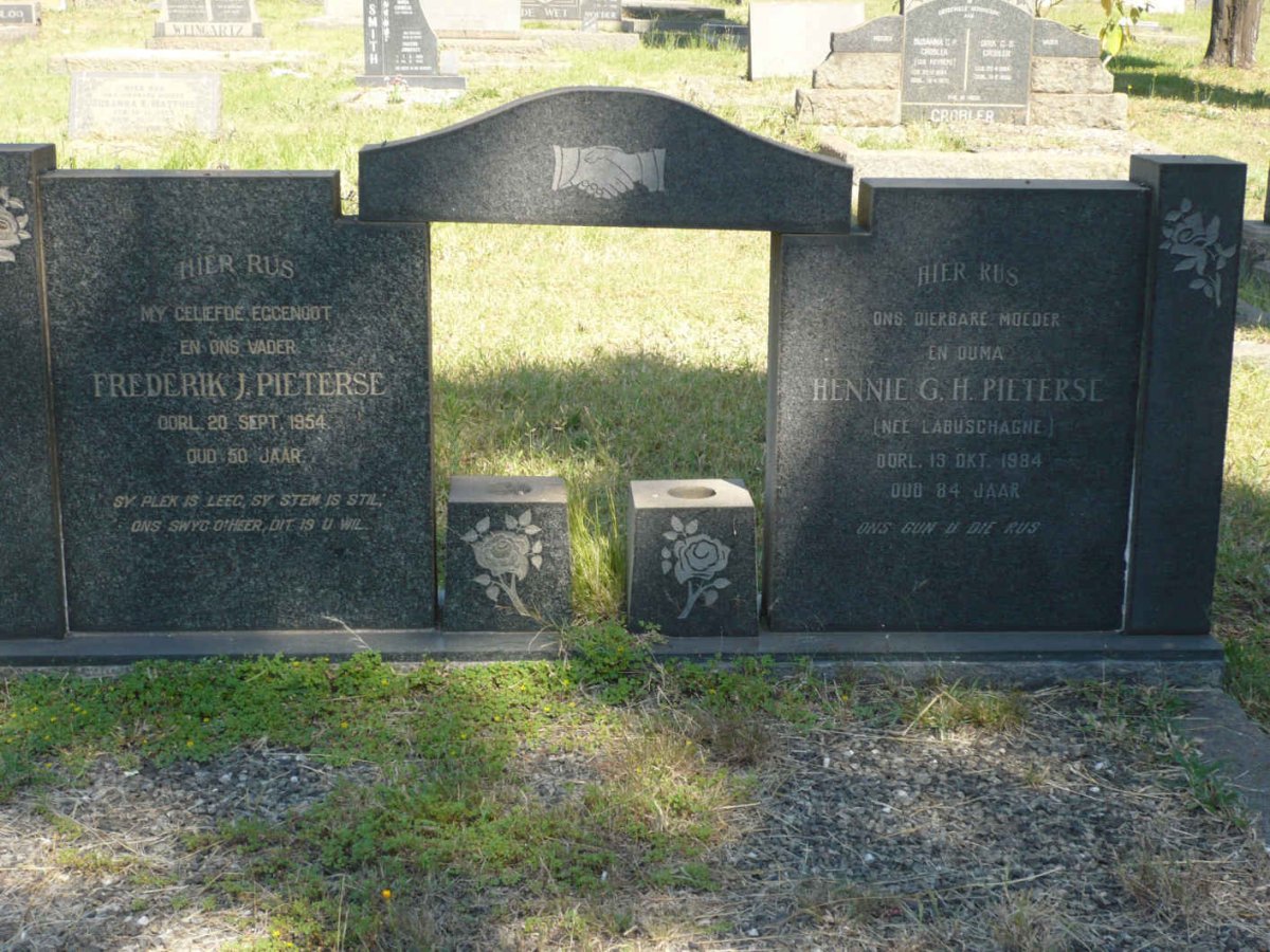 PIETERSE Frederik J. -1954 &amp; Hennie G.H. LABUSCHAGNE -1984