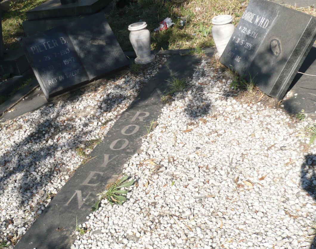 ROOYEN Pieter B., van 1913-1997 &amp; Dorie W.H.D. 1914-1978