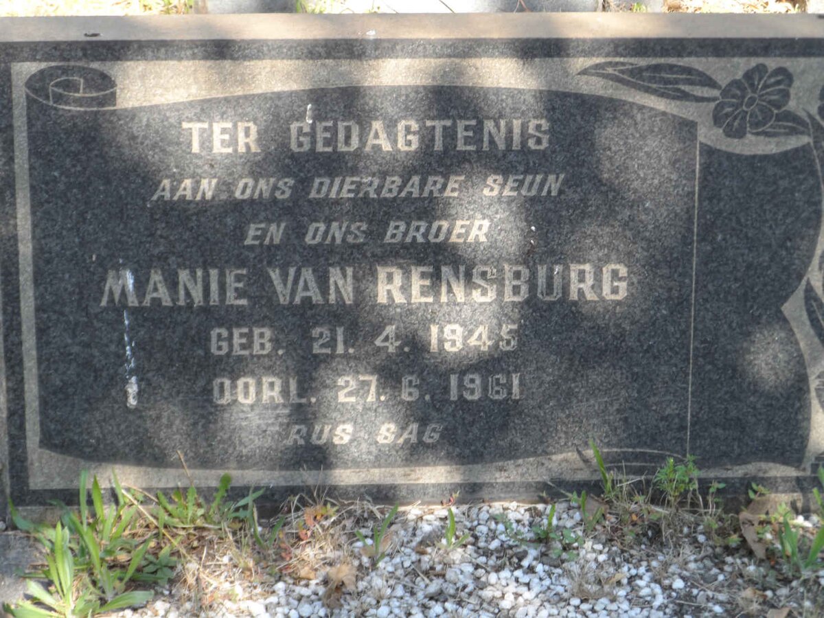 RENSBURG Manie, van 1945-1961