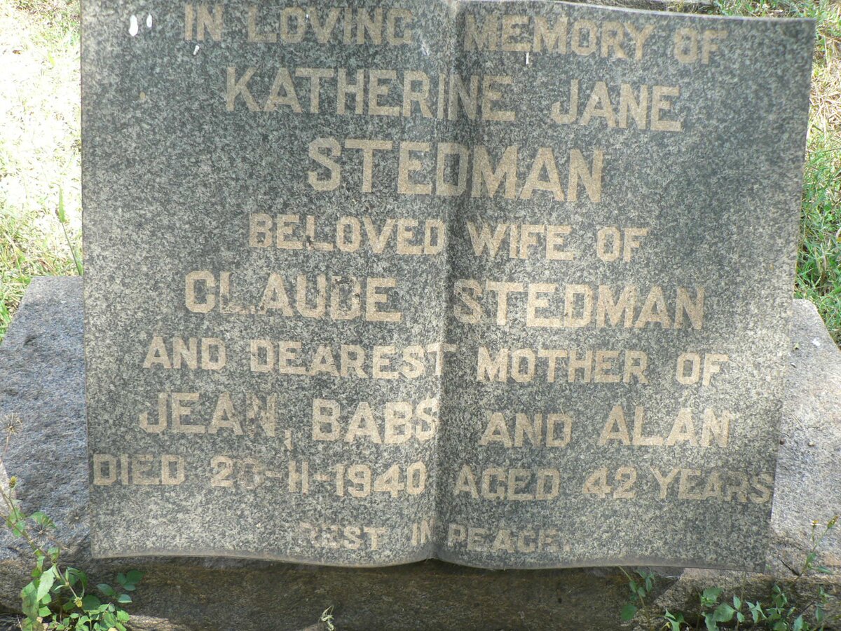 STEDMAN Katherine Jane -1940