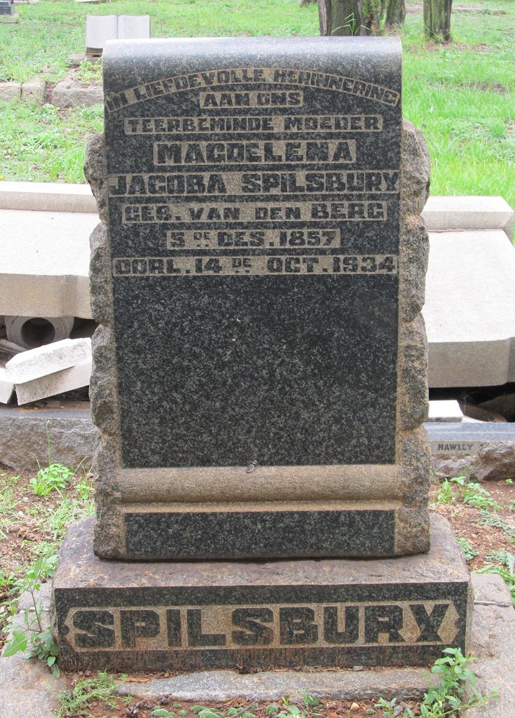 SPILSBURY Magdalena Jacoba VAN DEN BERG 1857-1934