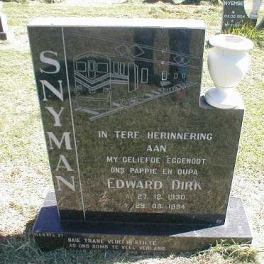 SNYMAN Edward Dirk 1930-1994