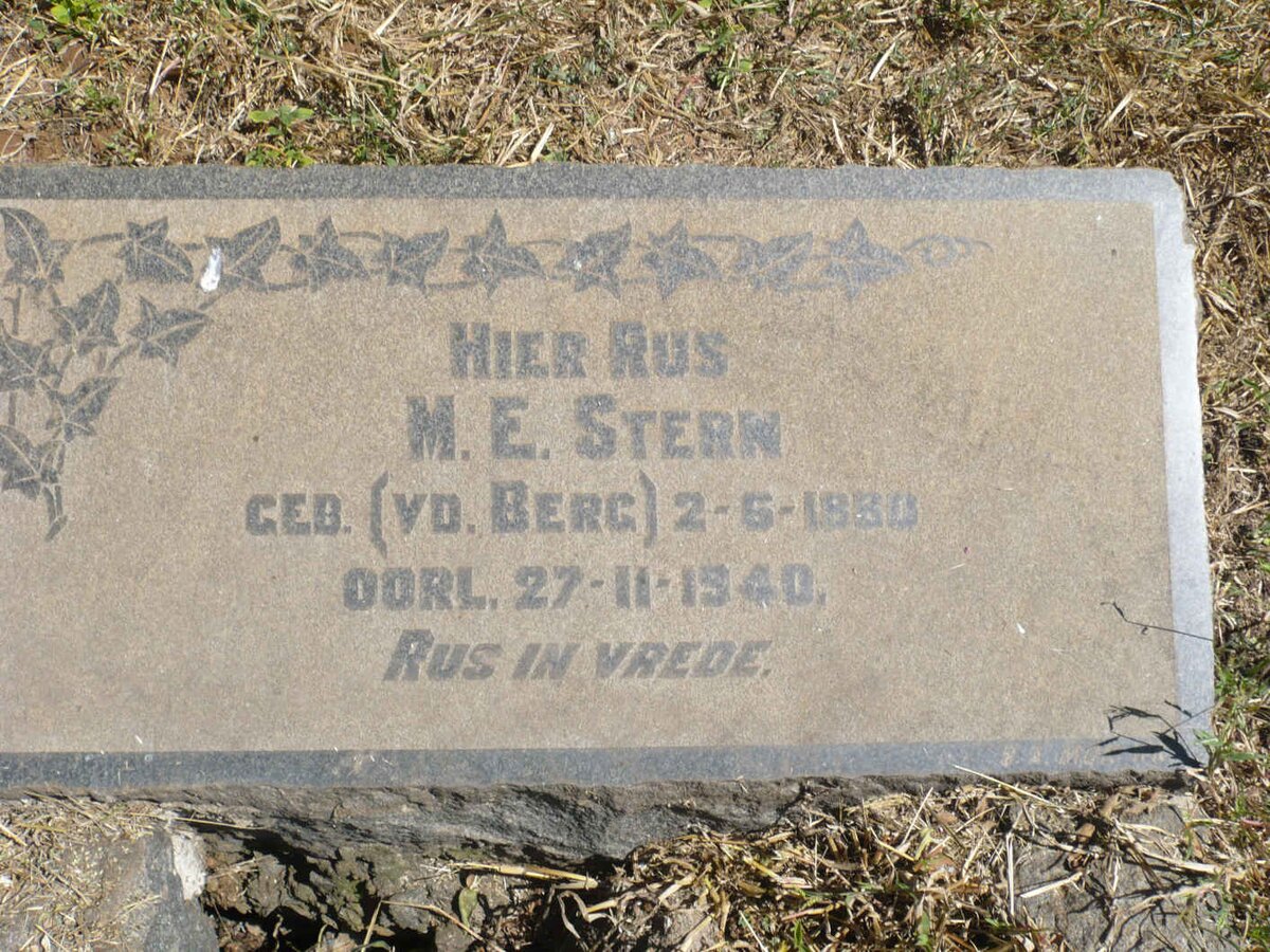 STERN M.E. nee V.D. BERG 1880-1940
