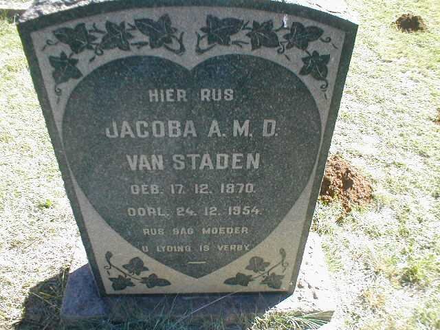 STADEN Jacoba A.M.D., van 1870-1954