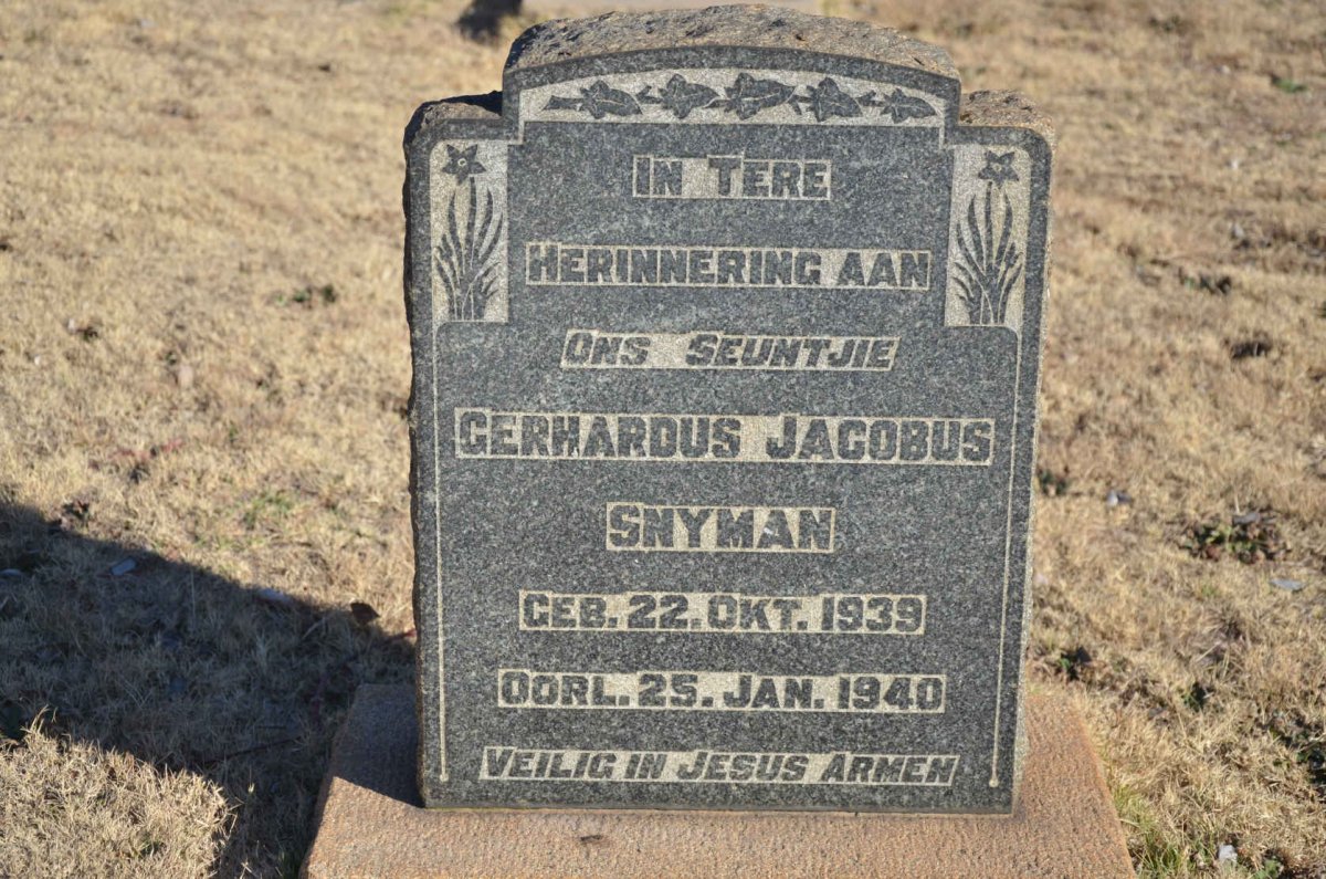 SNYMAN Gerhardus Jacobus 1939-1940
