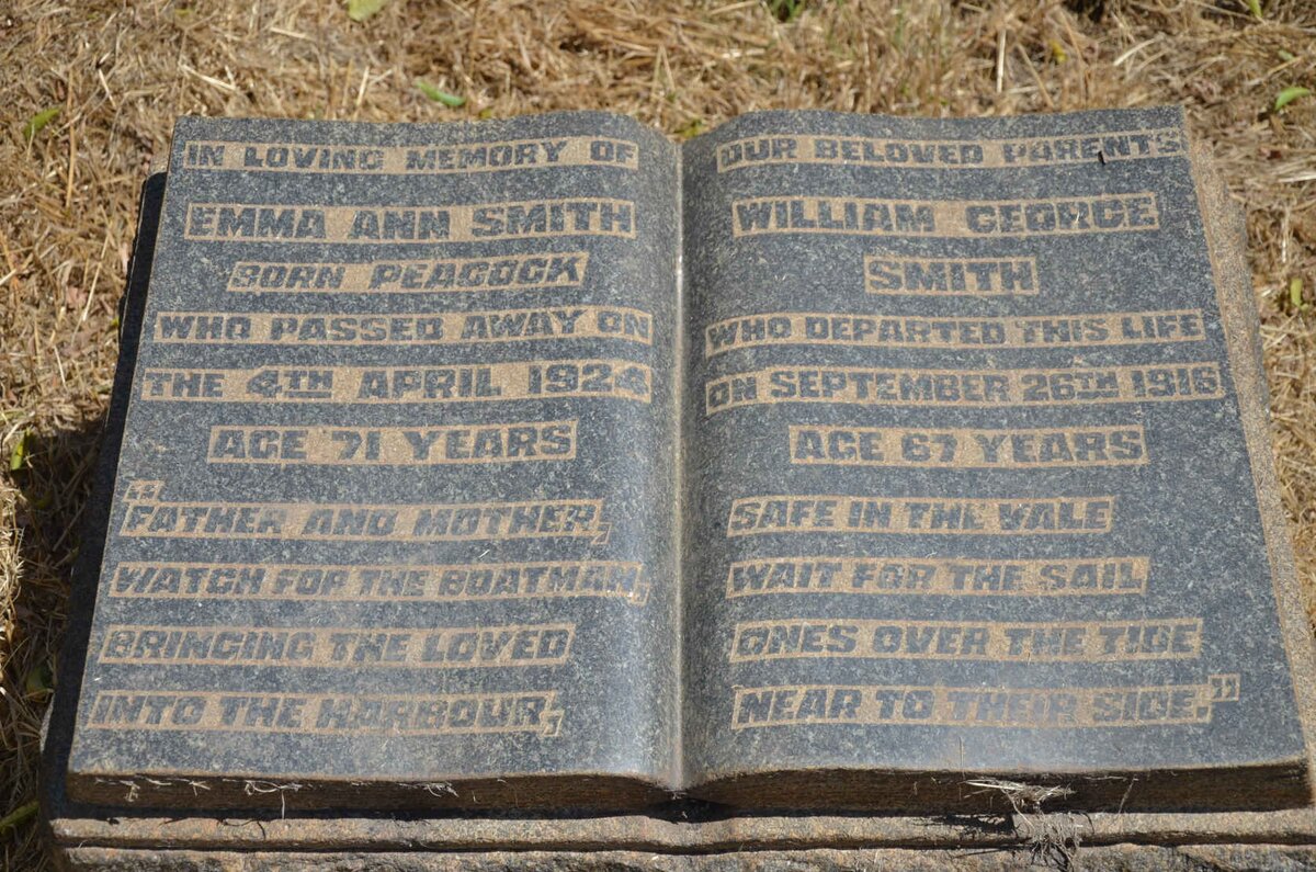 SMITH William George -1916 &amp; Emma Ann PEACOCK -1924
