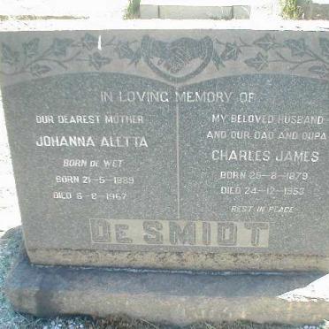 SMIDT Charles James, de 1879-1953 &amp; Johanna Aletta DE WET 1889-1967