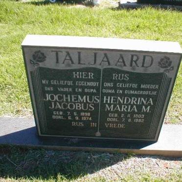 TALJAARD Jochemus Jacobus 1898-1974 &amp; Hendrina Maria M. 1903-1882