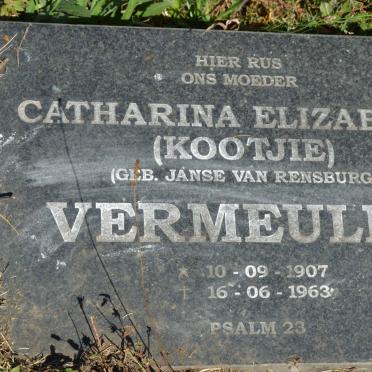 VERMEULEN Catharina Elizabeth nee JANSE VAN RENSBURG 1907-1963