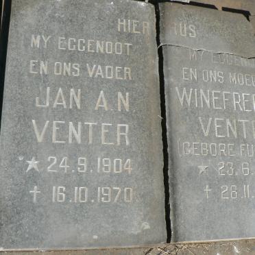 VENTER Jan A.N. 1904-1970 &amp; Winefred M. FUTCHER 1910-1979