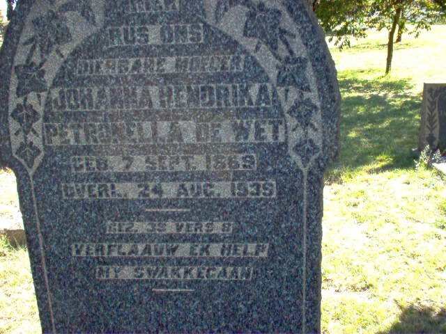 WET Johanna Hendrika Petronella, de 1869-1935