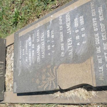 WAIT Walter Jameson 1905-1982 &amp; Johanna Maria Magdalena 1906-1970