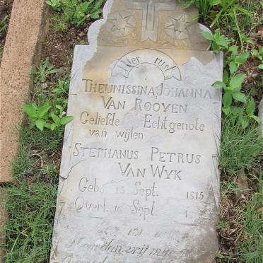 WYK Theunissina Johanna, van nee VAN ROOYEN 1815-18?
