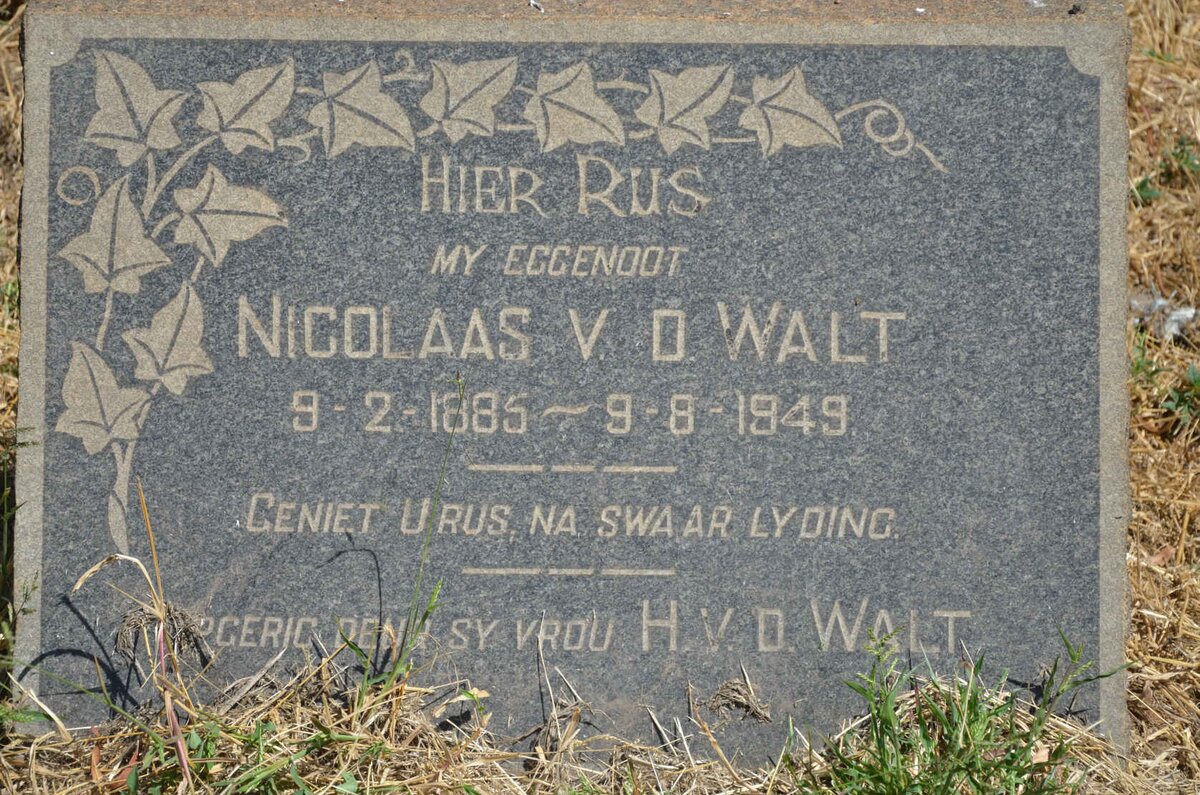 WALT Nicolaas, v.d. 1885-1949