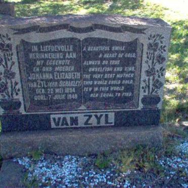 ZYL Johanna Elizabeth, van nee SCHAKLEY 1894-1949