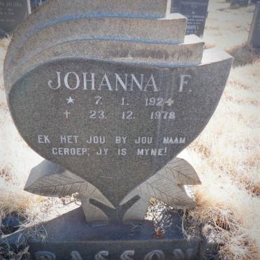 BASSON Johanna F. 1924-1978