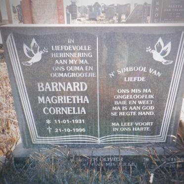 BARNARD Magrietha Cornelia 1931-1996 :: OLIVIER Gebrechta Elizabeth 1959-2016