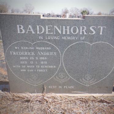 BADENHORST Frederick Andries 1954-1979