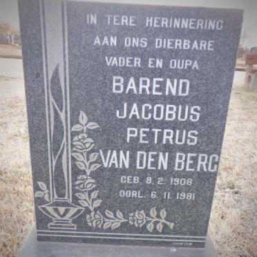 BERG Barend Jacobus Petrus, van den 1908-1981