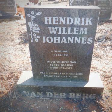 BERG Hendrik Willem Johannes, van der 1921-1999