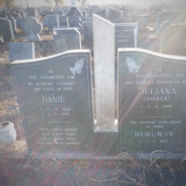 BEZUIDENHOUT Danie 1936-1995 &amp; Juliana DIRKER 1940- :: BEZUIDENHOUT Kuruman 1962-