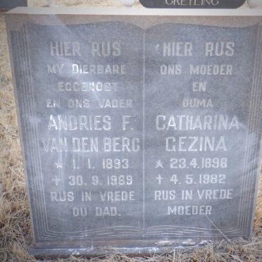 BERG Andries F., van den 1893-1969 &amp; Catharina Gezina 1898-1982