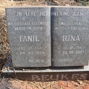 BEUKES Fanie 1945-1994 &amp; Rina 1949-2007